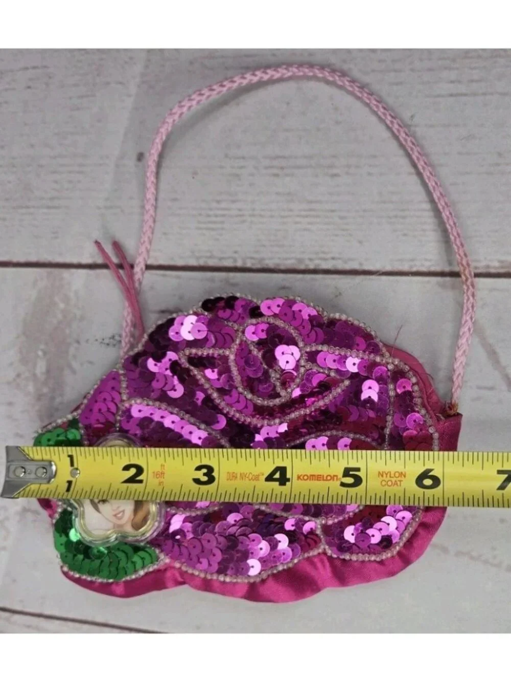 Disney Belle Sequined Heart Purse & Cinderella Faux Pearl Necklace Working